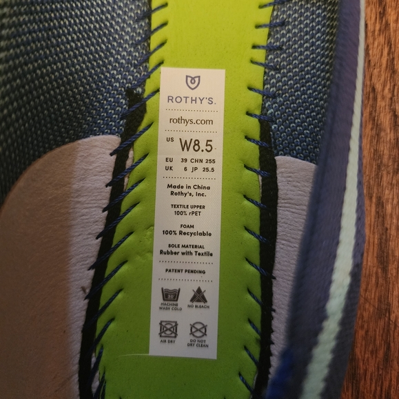 Rothy's Blue Neon Striped Flat - Picture 6 of 7